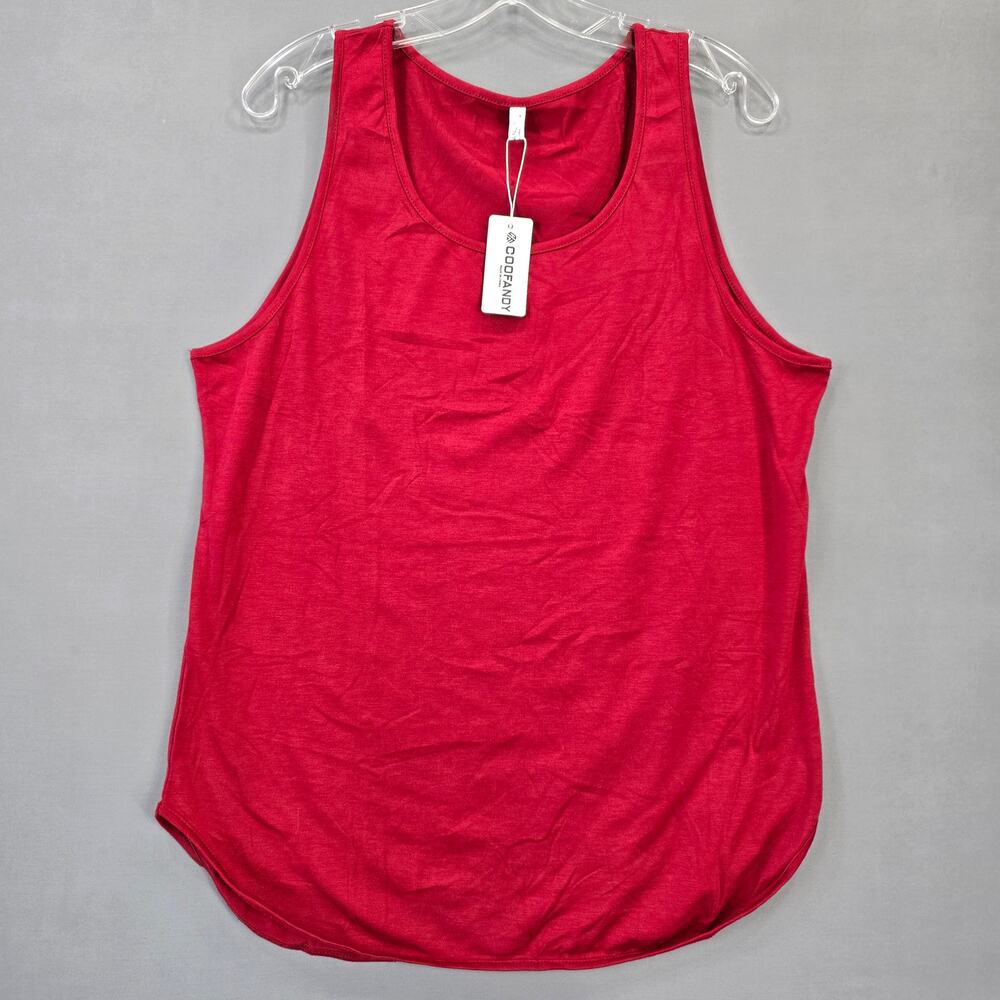 Coofandy Red Tank NEW Classic Scoop Neck Sleeveless Lightweight Women Size M Top